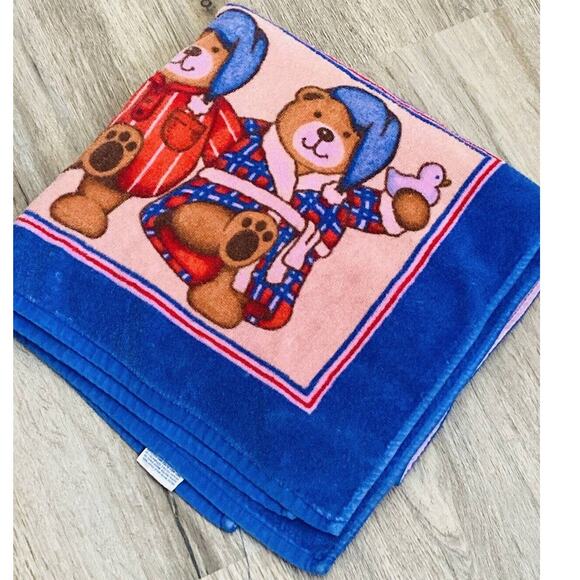 Vintage BARTH & DREYFUSS The Bathworks Kids Bear Sleepy Bath Towel Bedtime Child - Picture 1 of 10